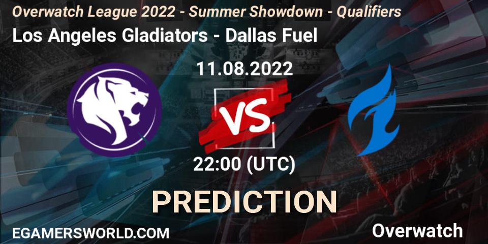 Pronóstico Los Angeles Gladiators - Dallas Fuel. 11.08.22, Overwatch, Overwatch League 2022 - Summer Showdown - Qualifiers