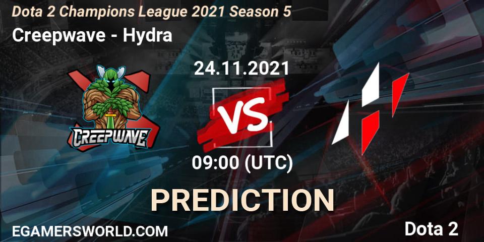 Pronóstico Creepwave - Hydra. 24.11.2021 at 18:04, Dota 2, Dota 2 Champions League 2021 Season 5