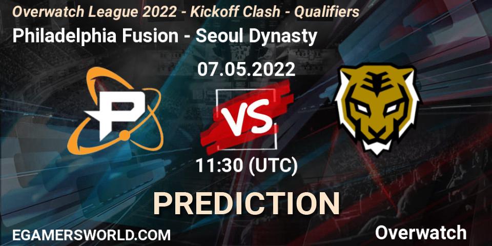 Pronóstico Philadelphia Fusion - Seoul Dynasty. 26.05.2022 at 10:00, Overwatch, Overwatch League 2022 - Kickoff Clash - Qualifiers