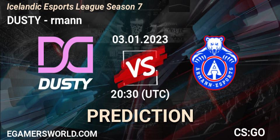 Pronóstico DUSTY - Ármann. 03.01.2023 at 20:30, Counter-Strike (CS2), Icelandic Esports League Season 7