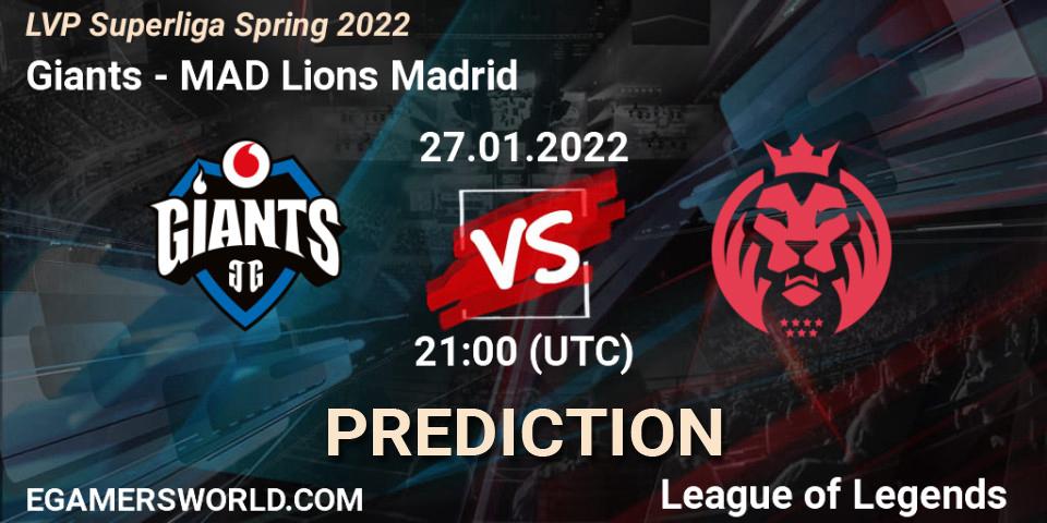 Pronóstico Giants - MAD Lions Madrid. 27.01.2022 at 21:00, LoL, LVP Superliga Spring 2022