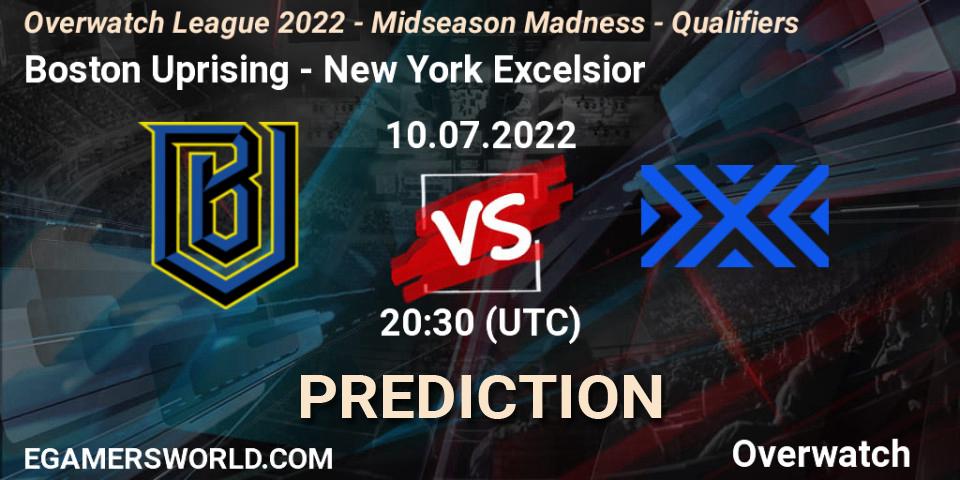 Pronóstico Boston Uprising - New York Excelsior. 10.07.2022 at 20:45, Overwatch, Overwatch League 2022 - Midseason Madness - Qualifiers