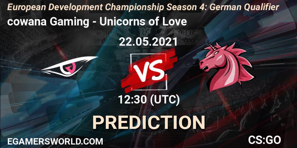 Pronóstico cowana Gaming - Unicorns of Love. 22.05.2021 at 12:30, Counter-Strike (CS2), European Development Championship Season 4: German Qualifier