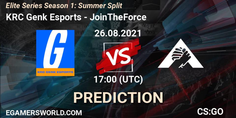 Pronóstico KRC Genk Esports - JoinTheForce. 26.08.2021 at 17:00, Counter-Strike (CS2), Elite Series Season 1: Summer Split