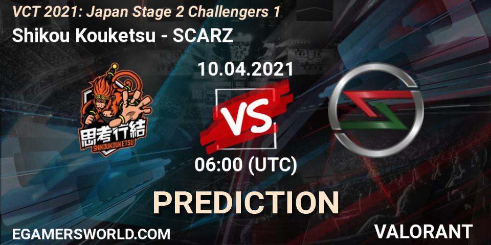 Pronóstico Shikou Kouketsu - SCARZ. 10.04.2021 at 06:00, VALORANT, VCT 2021: Japan Stage 2 Challengers 1