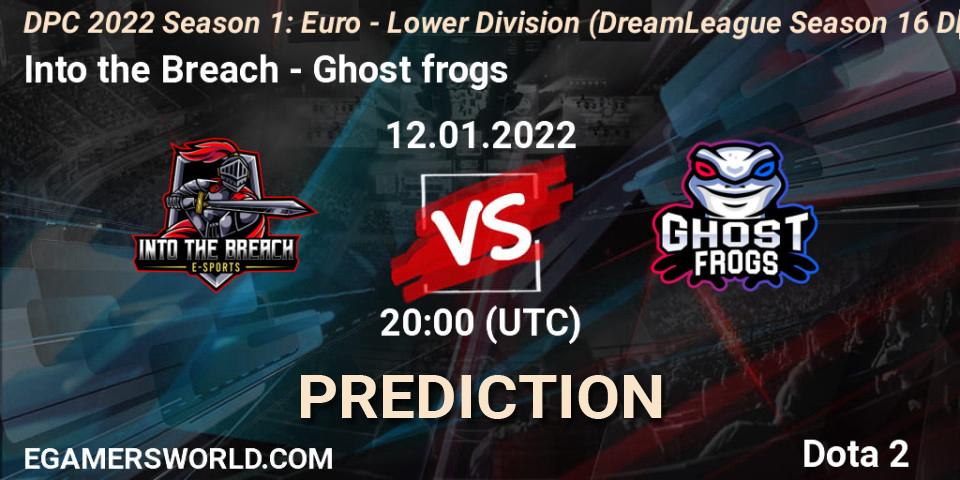 Pronóstico Into the Breach - Ghost frogs. 12.01.2022 at 16:55, Dota 2, DPC 2022 Season 1: Euro - Lower Division (DreamLeague Season 16 DPC WEU)
