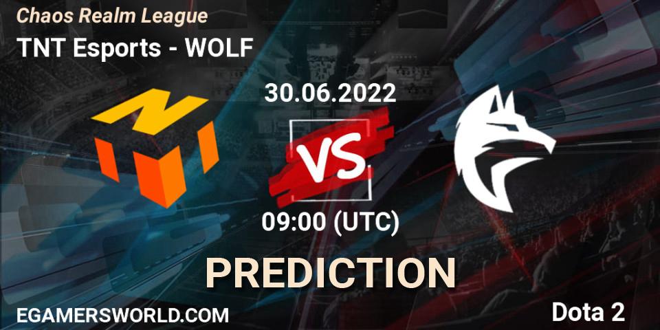 Pronóstico TNT Esports - WOLF. 30.06.2022 at 09:00, Dota 2, Chaos Realm League 