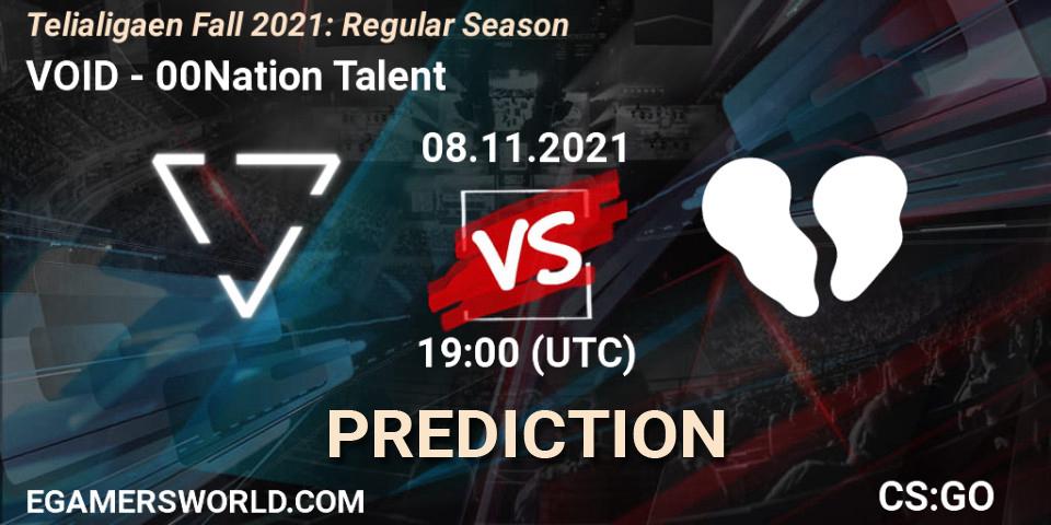 Pronóstico VOID - 00Nation Talent. 08.11.2021 at 19:00, Counter-Strike (CS2), Telialigaen Fall 2021: Regular Season