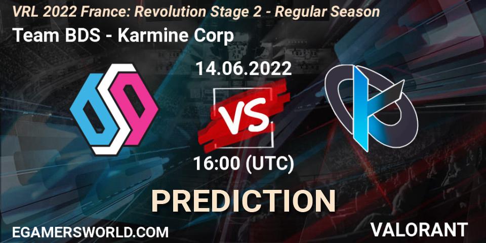 Pronóstico Team BDS - Karmine Corp. 14.06.2022 at 16:00, VALORANT, VRL 2022 France: Revolution Stage 2 - Regular Season