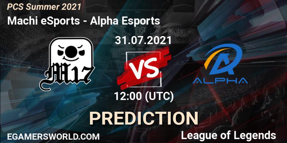 Pronóstico Machi eSports - Alpha Esports. 31.07.21, LoL, PCS Summer 2021