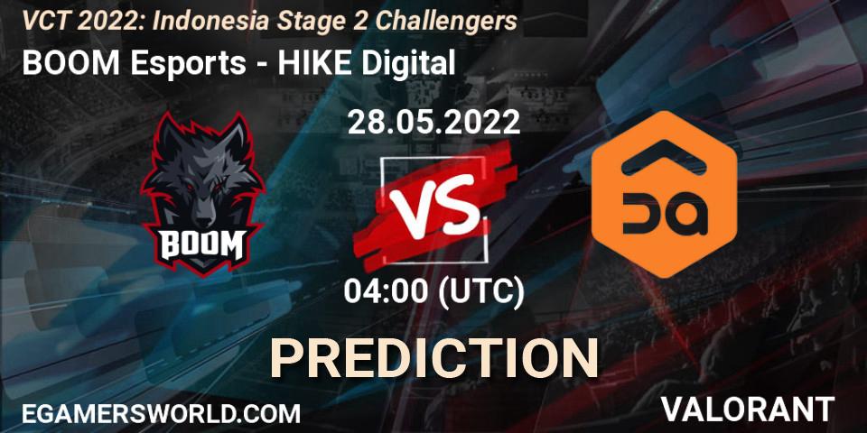 Pronóstico BOOM Esports - HIKE Digital. 28.05.2022 at 04:00, VALORANT, VCT 2022: Indonesia Stage 2 Challengers