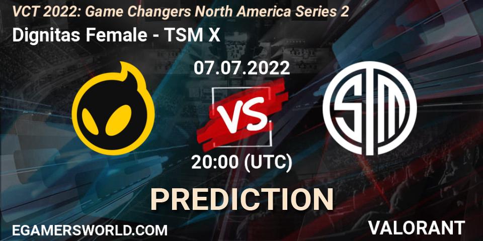 Pronóstico Dignitas Female - TSM X. 07.07.2022 at 20:15, VALORANT, VCT 2022: Game Changers North America Series 2