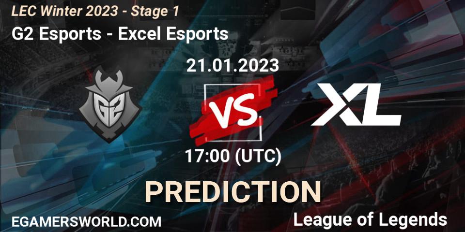 Pronóstico G2 Esports - Excel Esports. 21.01.23, LoL, LEC Winter 2023 - Stage 1