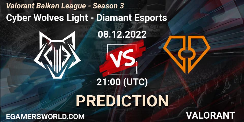 Pronóstico Cyber Wolves Light - Diamant Esports. 08.12.22, VALORANT, Valorant Balkan League - Season 3