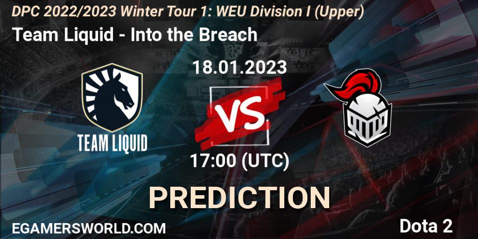 Pronóstico Team Liquid - Into the Breach. 18.01.2023 at 18:25, Dota 2, DPC 2022/2023 Winter Tour 1: WEU Division I (Upper)