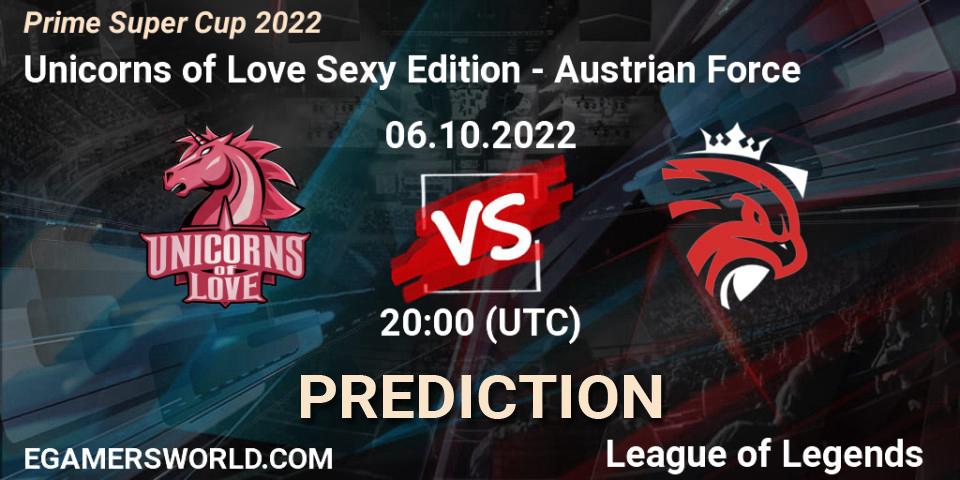 Pronóstico Unicorns of Love Sexy Edition - Austrian Force. 06.10.2022 at 20:00, LoL, Prime Super Cup 2022