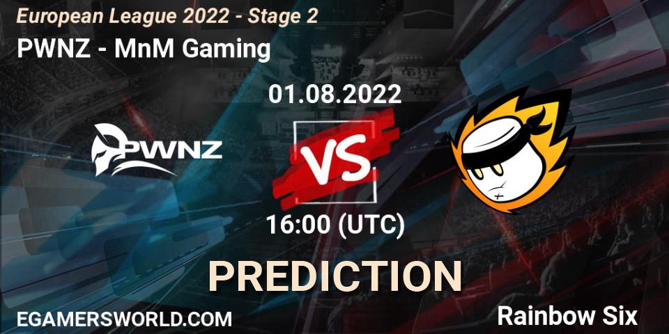 Pronóstico PWNZ - MnM Gaming. 01.08.2022 at 17:15, Rainbow Six, European League 2022 - Stage 2