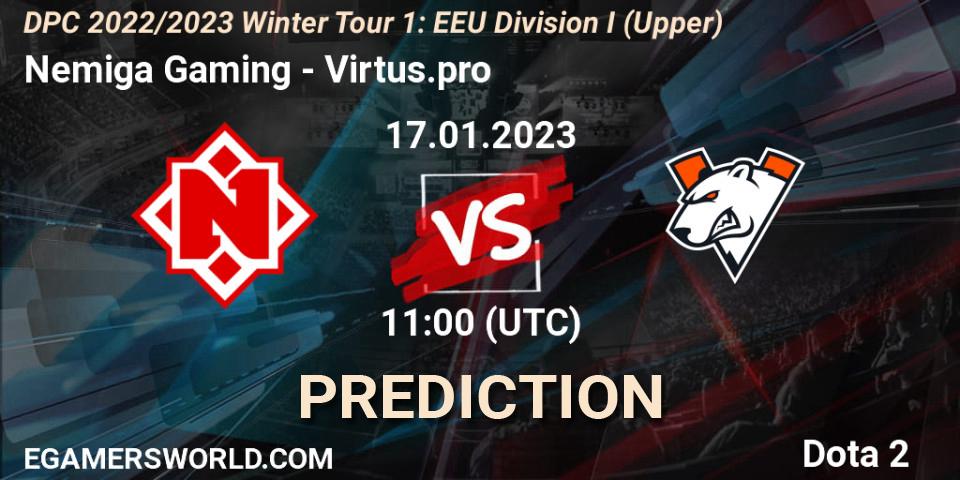 Pronóstico Nemiga Gaming - Virtus.pro. 17.01.23, Dota 2, DPC 2022/2023 Winter Tour 1: EEU Division I (Upper)