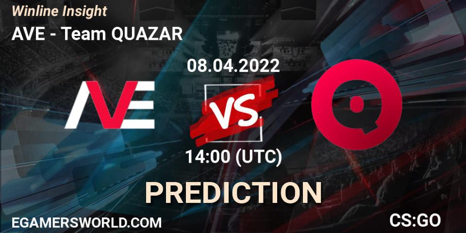 Pronóstico AVE - QUAZAR. 08.04.2022 at 14:00, Counter-Strike (CS2), Winline Insight