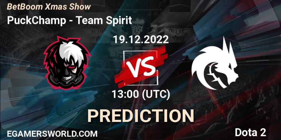 Pronóstico PuckChamp - Team Spirit. 19.12.2022 at 13:01, Dota 2, BetBoom Xmas Show