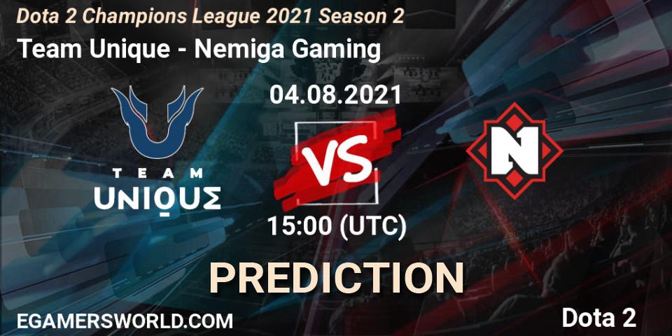 Pronóstico Team Unique - Nemiga Gaming. 04.08.2021 at 15:03, Dota 2, Dota 2 Champions League 2021 Season 2