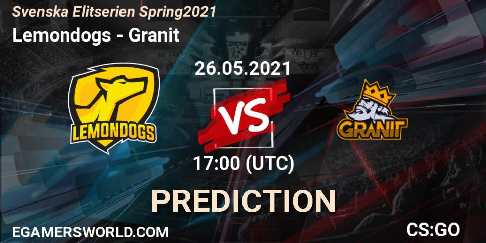 Pronóstico Lemondogs - Granit. 26.05.21, CS2 (CS:GO), Svenska Elitserien Spring 2021