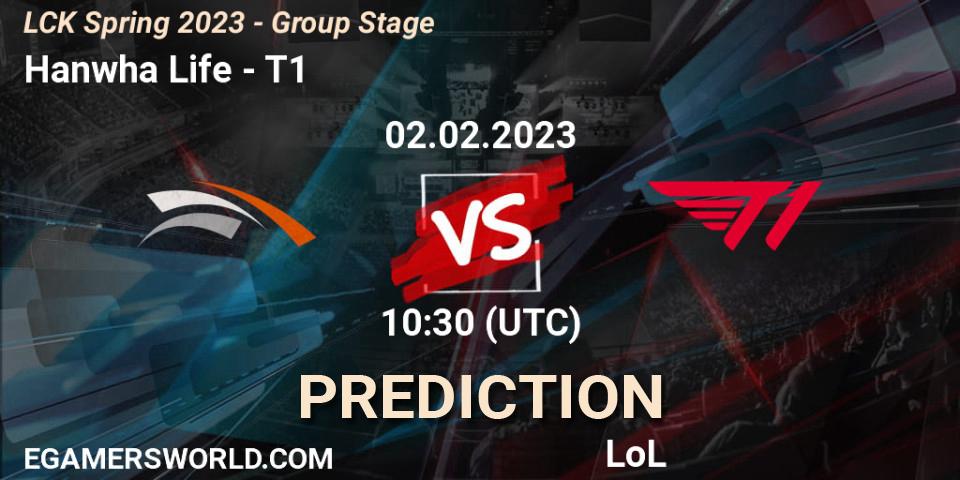 Pronóstico Hanwha Life - T1. 02.02.23, LoL, LCK Spring 2023 - Group Stage