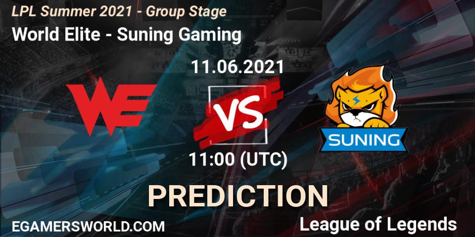 Pronóstico World Elite - Suning Gaming. 11.06.2021 at 12:00, LoL, LPL Summer 2021 - Group Stage