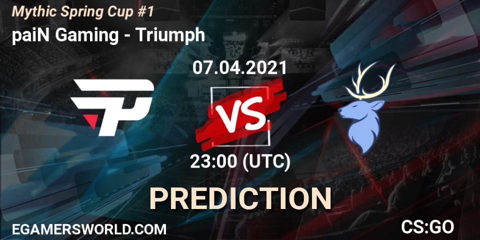 Pronóstico paiN Gaming - Triumph. 07.04.2021 at 21:00, Counter-Strike (CS2), Mythic Spring Cup #1