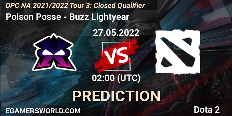 Pronóstico Poison Posse - Buzz Lightyear. 27.05.2022 at 02:00, Dota 2, DPC NA 2021/2022 Tour 3: Closed Qualifier