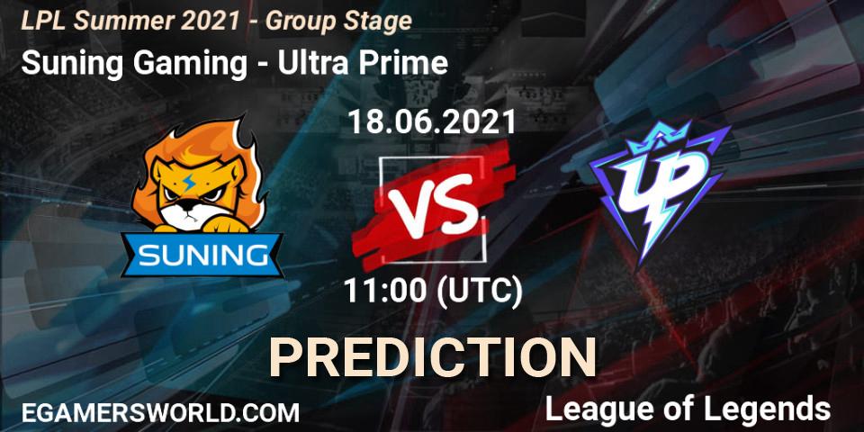 Pronóstico Suning Gaming - Ultra Prime. 18.06.2021 at 12:00, LoL, LPL Summer 2021 - Group Stage