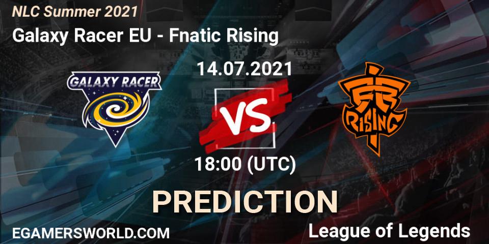 Pronóstico Galaxy Racer EU - Fnatic Rising. 14.07.2021 at 18:00, LoL, NLC Summer 2021