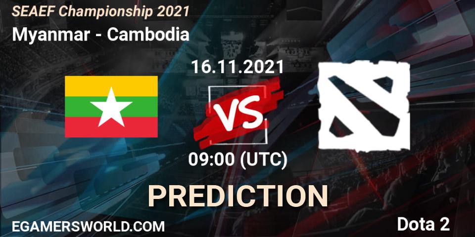 Pronóstico Team Myanmar - Team Cambodia. 16.11.2021 at 09:21, Dota 2, SEAEF Dota2 Championship 2021
