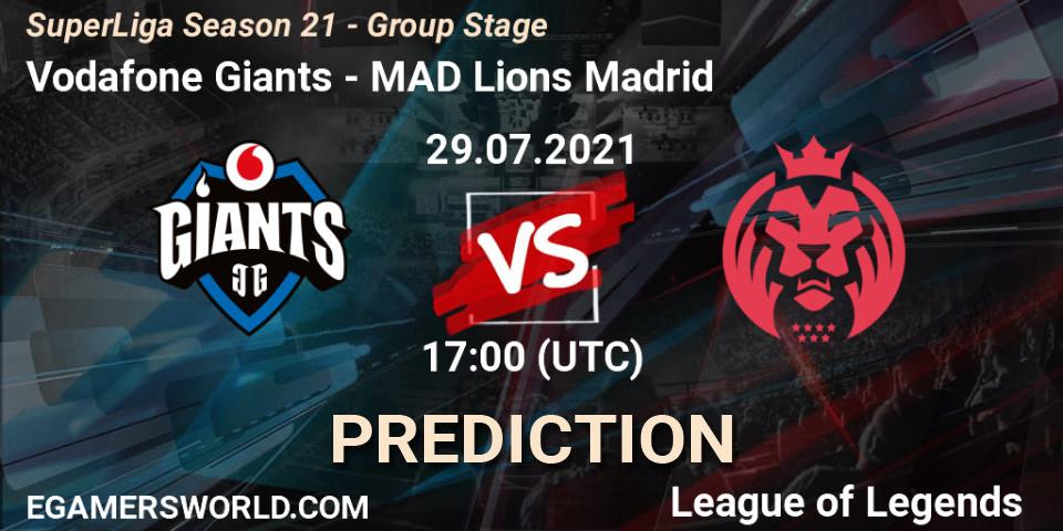 Pronóstico Vodafone Giants - MAD Lions Madrid. 29.07.2021 at 20:00, LoL, SuperLiga Season 21 - Group Stage 