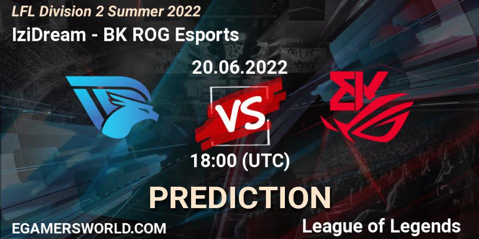 Pronóstico IziDream - BK ROG Esports. 20.06.2022 at 18:00, LoL, LFL Division 2 Summer 2022