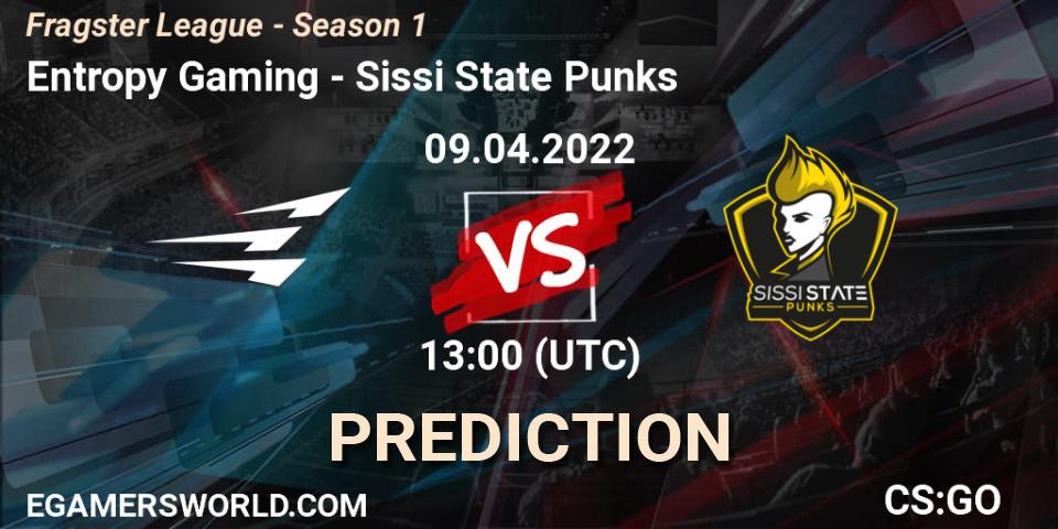 Pronóstico Entropy Gaming - Sissi State Punks. 09.04.2022 at 13:20, Counter-Strike (CS2), Fragster League - Season 1