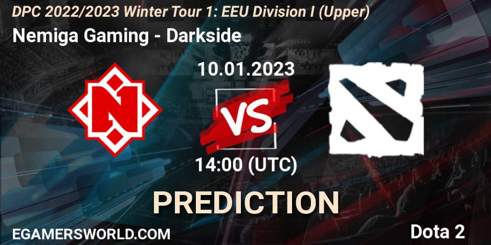 Pronóstico Nemiga Gaming - Darkside. 10.01.2023 at 14:16, Dota 2, DPC 2022/2023 Winter Tour 1: EEU Division I (Upper)