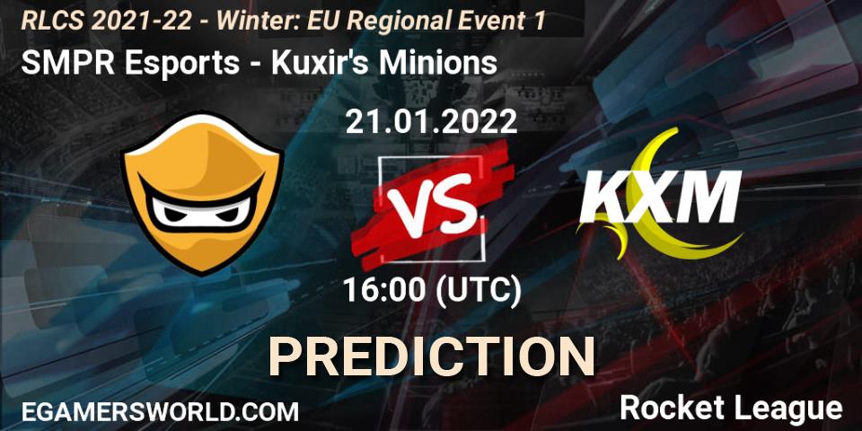 Pronóstico SMPR Esports - Kuxir's Minions. 21.01.2022 at 16:00, Rocket League, RLCS 2021-22 - Winter: EU Regional Event 1