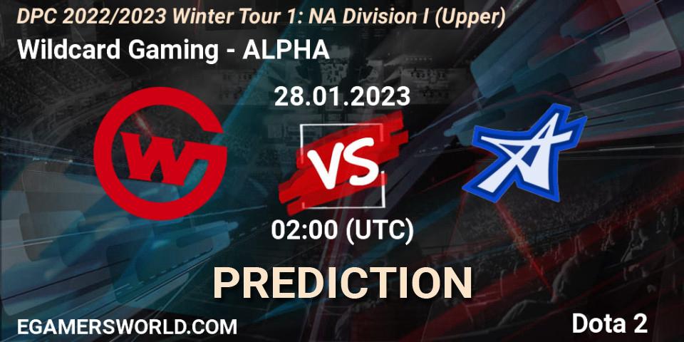 Pronóstico Wildcard Gaming - ALPHA. 28.01.23, Dota 2, DPC 2022/2023 Winter Tour 1: NA Division I (Upper)