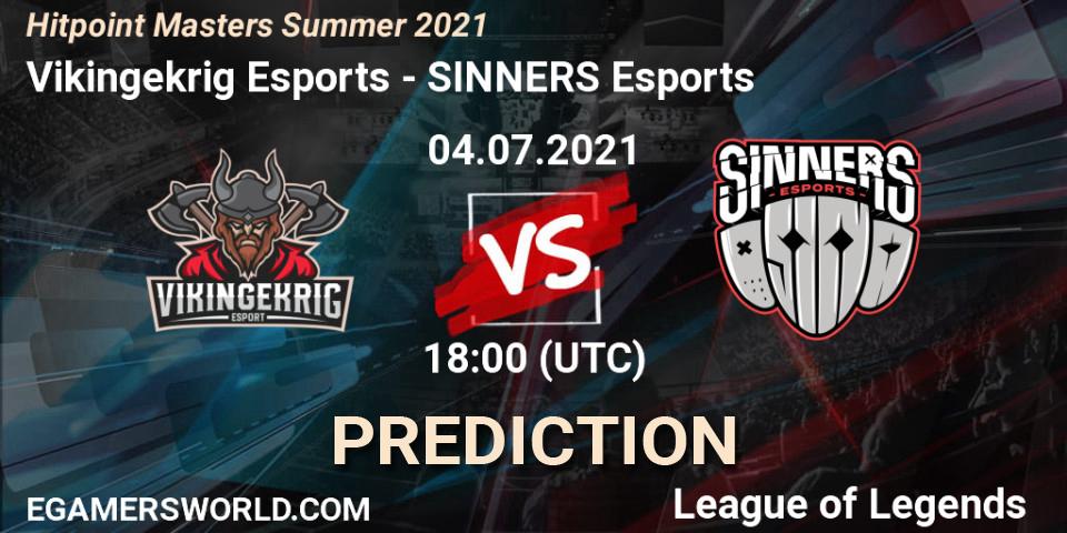 Pronóstico Vikingekrig Esports - SINNERS Esports. 04.07.2021 at 18:00, LoL, Hitpoint Masters Summer 2021
