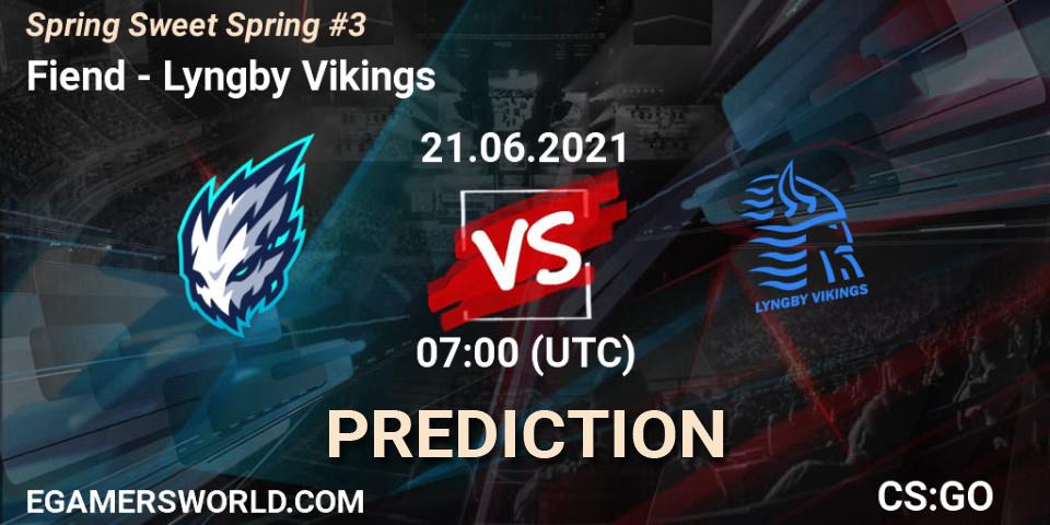 Pronóstico Fiend - Lyngby Vikings. 21.06.2021 at 07:00, Counter-Strike (CS2), Spring Sweet Spring #3