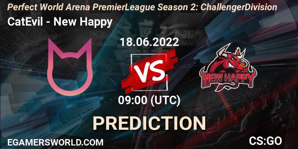 Pronóstico CatEvil - New Happy. 18.06.2022 at 09:00, Counter-Strike (CS2), Perfect World Arena Premier League Season 2: Challenger Division