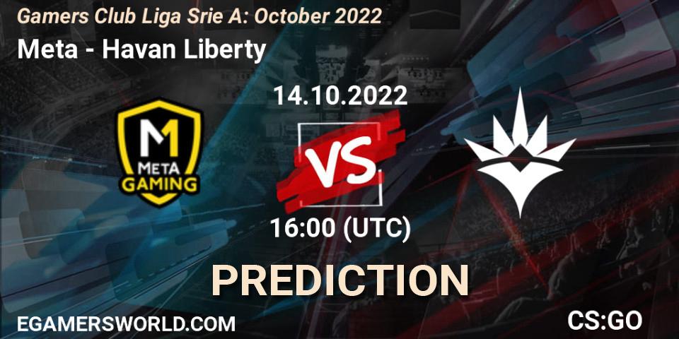 Pronóstico Meta Gaming Brasil - Havan Liberty. 14.10.22, CS2 (CS:GO), Gamers Club Liga Série A: October 2022