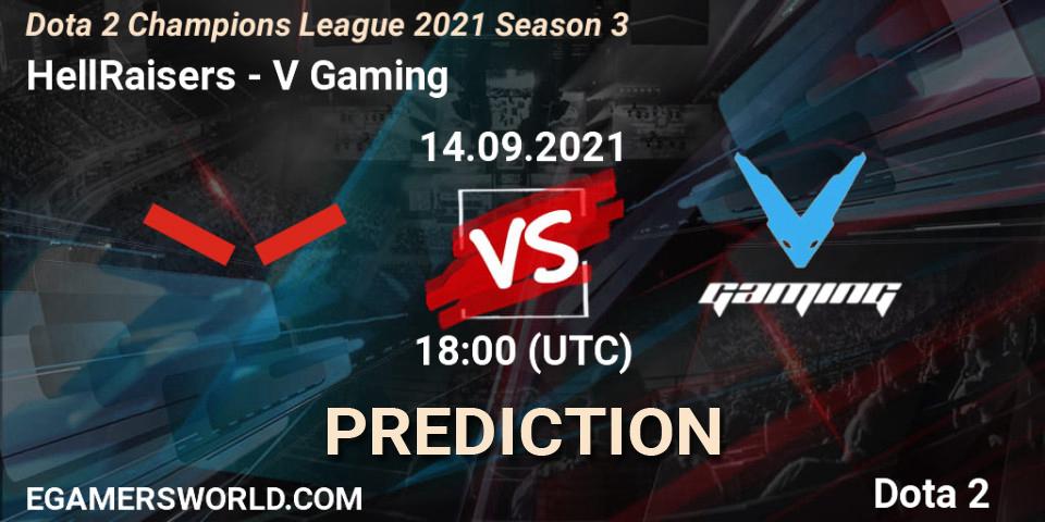 Pronóstico HellRaisers - V Gaming. 14.09.2021 at 18:44, Dota 2, Dota 2 Champions League 2021 Season 3