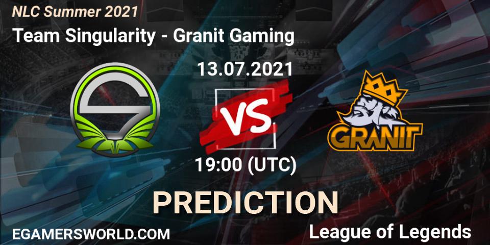 Pronóstico Team Singularity - Granit Gaming. 13.07.2021 at 19:00, LoL, NLC Summer 2021