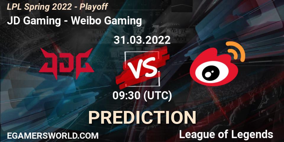 Pronóstico JD Gaming - Weibo Gaming. 31.03.2022 at 09:00, LoL, LPL Spring 2022 - Playoff