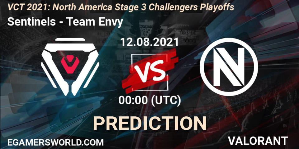 Pronóstico Sentinels - Team Envy. 12.08.2021 at 00:00, VALORANT, VCT 2021: North America Stage 3 Challengers Playoffs