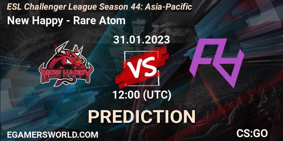 Pronóstico New Happy - Rare Atom. 31.01.23, CS2 (CS:GO), ESL Challenger League Season 44: Asia-Pacific