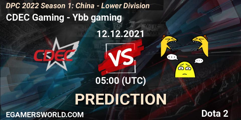 Pronóstico CDEC Gaming - Ybb gaming. 12.12.2021 at 04:56, Dota 2, DPC 2022 Season 1: China - Lower Division
