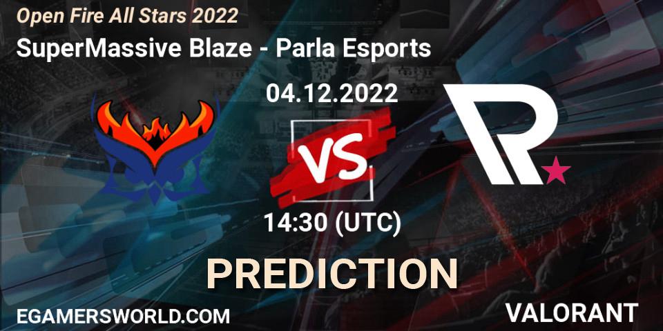 Pronóstico SuperMassive Blaze - Parla Esports. 04.12.22, VALORANT, Open Fire All Stars 2022